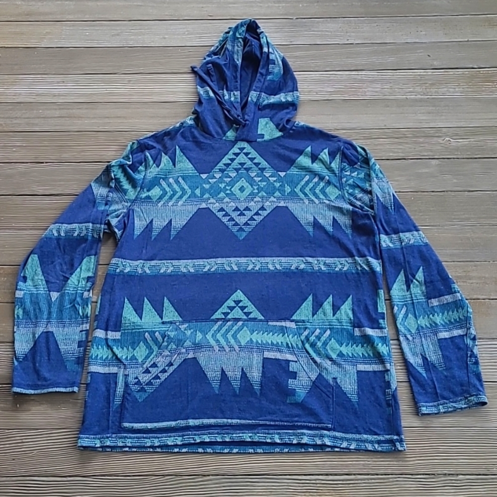 Urban Pipeline Lightweight Aztec Hoodie Sz Large